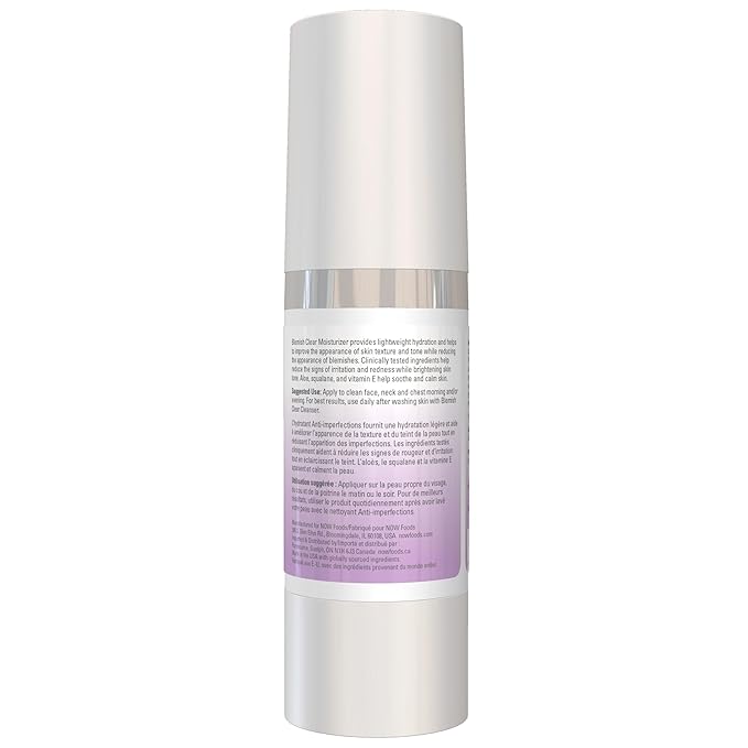 NOW Foods Solutions, Blemish Clear Moisturizer, Improves Appearance With Skin Texture and Tone With Light-Weight Hydration, 2-Ounce