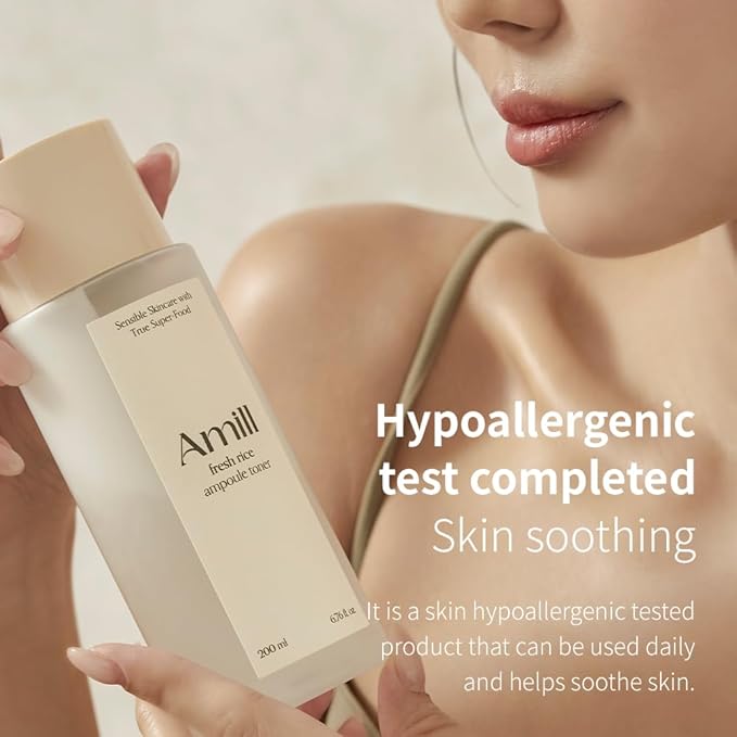 Amill Fresh Rice Ampoule Toner (200ml) - Hydrating & Soothing Vegan Face Toner