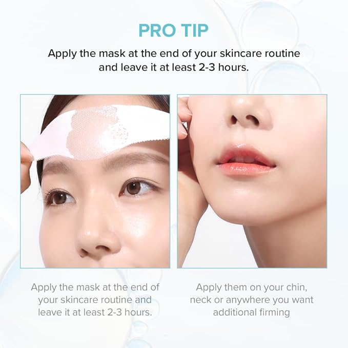 Melt to Skin Collagen Mask, – Wrinkle Patches for Forehead, Eyes & Smile Lines - Frown Lines, Eleven-Lines Repair Patches, Invisible Face Wrinkles Smoothers - Korean Skin Care, 12EA (12)