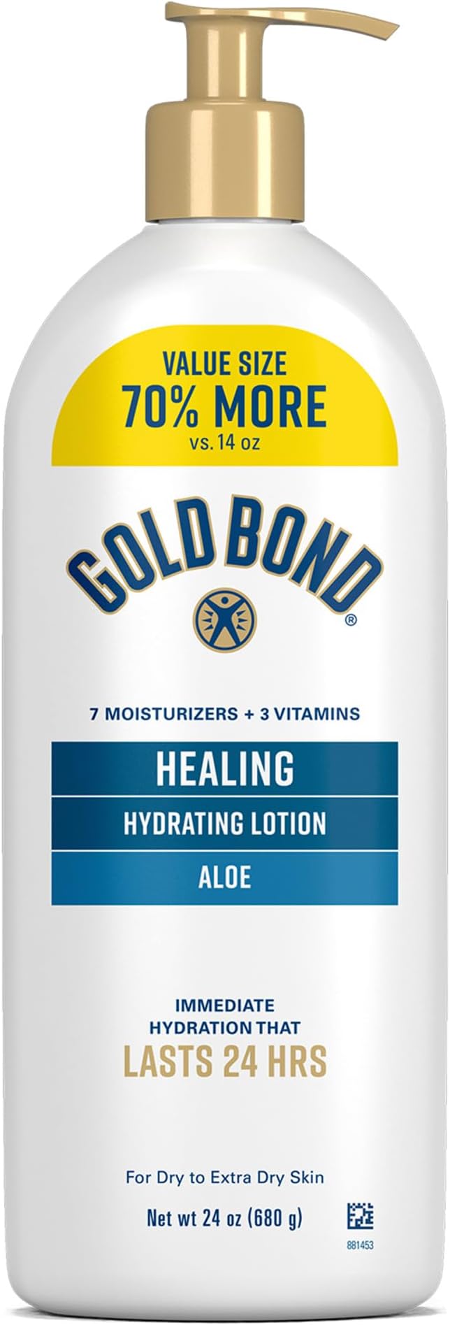 Gold Bond Healing Hydrating Lotion With Aloe Moisturizes, Heals & Smooths Dry Skin, Delivers Immediate 24-Hour Hydration, Value Size, 24 oz.