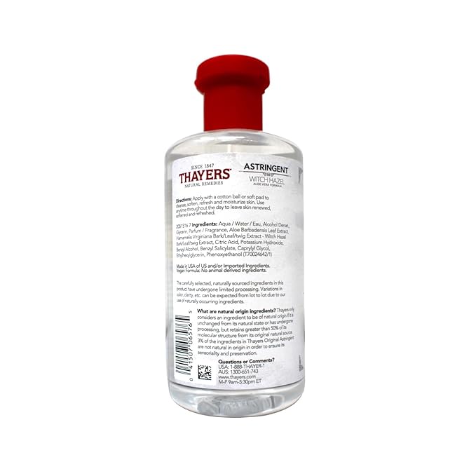 Thayers Witch Hazel with Aloe Vera, Original Astringent 12 oz (Pack of 6)