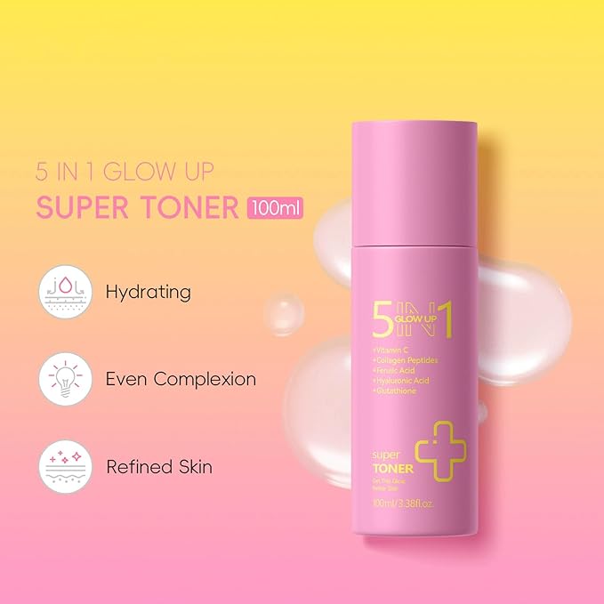 5 in 1 Skin care Set,Hydrating Face Moisturizer & Toner,Intensively Replenishes,Locks in Moisture,Refines Pores,Smoothes Texture,for a Firm & Radiant Looking Skin,Daily Skincare Set for All Skin Types