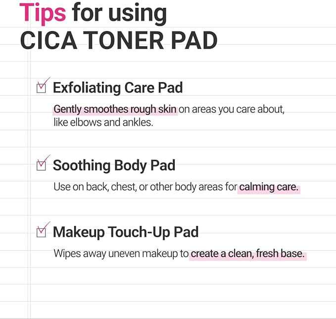 ROVECTIN Dr. Mask CICA Blemish Toner Pad | Redness & Acne Soothing Pads with Pink CICA Complex + Centella Exosomes | Succinic Acid Calming | pH-Balanced Hydrating Pads for Sensitive Skin