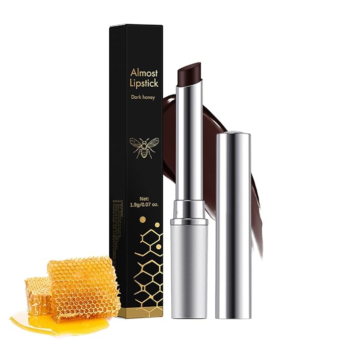 Honey Black Lip Balm Hydrating Sheer Lipstick,Pink Honey Lipstick for Women,Natural Glossy Lips Balm,Nourishing and Hydrating Lip Gloss for All Skin Tones(Black Honey)