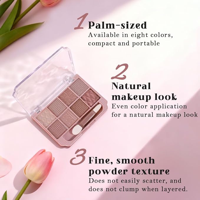 SUAKE Nude Pink Eyeshadow Palette, Matte & Shimmer, High Pigmented 12 Colors Brown Purple Eye Shadow Primers for Eye Makeup, Korean Powder Palet de sombras de ojos (03-Soft Rice)