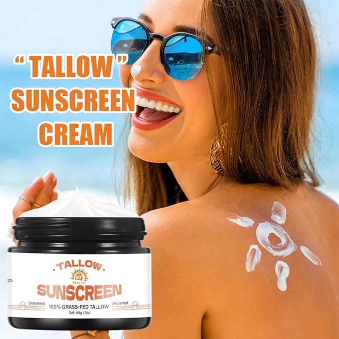 VRAIKO Tallow Sunscreen SPF 30, 100% Grass-Fed Tallow & Honey Extract | Non-Greasy, UVA/UVB Protection | Clean Balm for Face & Body, 2oz