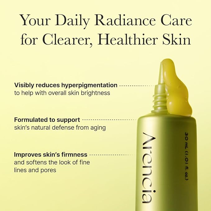 Arencia Vitamin C Booster Shot Serum with Glutathione, Niacinamide and Vitamin E for Dark Spot Care, Fine Lines & Wrinkles, Glass Skin, Korean Skincare 10ml/0.33 fl.oz
