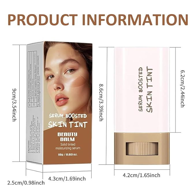 Beauty Balm Serum Boosted Skin Tint, Foundation Stick, Tinted Moisturizer for Face, Full Coverage Foundation, Concealer Stick for Foundation Makeup, Contour Sticks for Face Makeup, Dewy Finish (#0306)