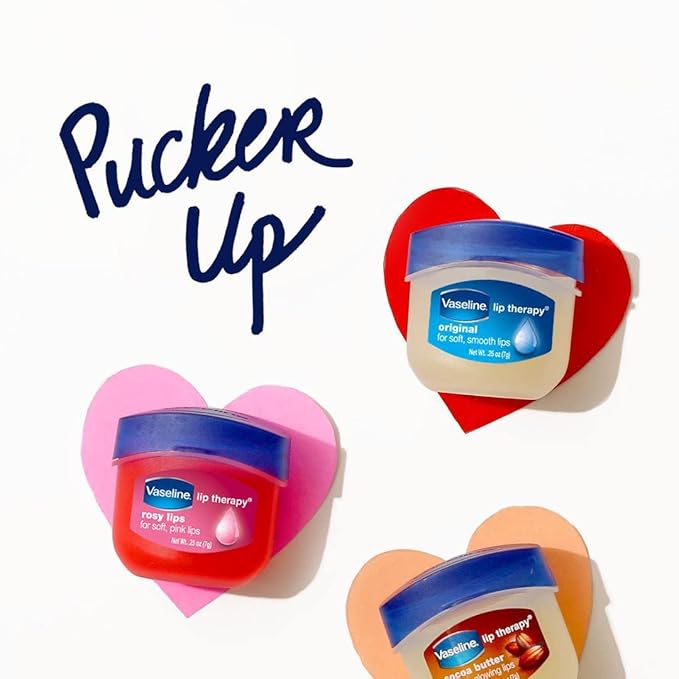 Vaseline Lip Therapy Original + Vitamin E, Mini 2-Packs (6 Jars) – Fragrance-Free Lip Balm, Moisturizer for Soft, Smooth & Glossy Lips, 0.25 Oz Ea