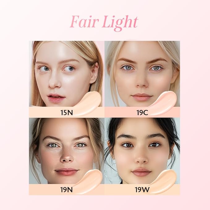 milktouch Cushion Foundation, 24H Flawless Skin, Radiant Shine, No Oxidation, Long-Lasting, Non-Creasing, 60% Hydrating Skincare Infused Korean, Stocking Stuffers, Christmas Gifts (19W Warm Ivory)