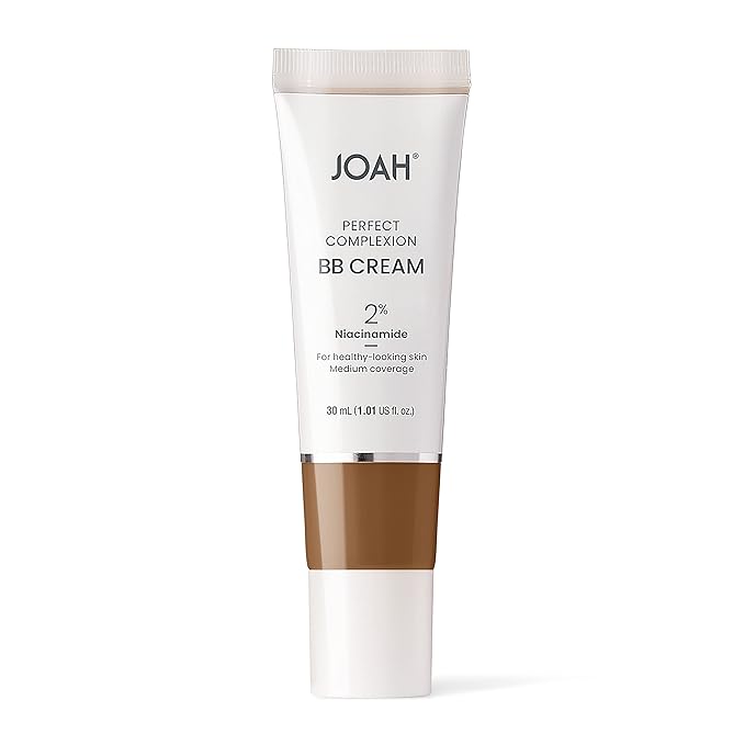 JOAH Beauty Perfect Complexion BB Cream with Hyaluronic Acid and Niaciminade,Korean Makeup with Medium Buildable Coverage,Evens Skin Tone,Lightweight,Semi Matte Finish Deep with Neutral Undertones