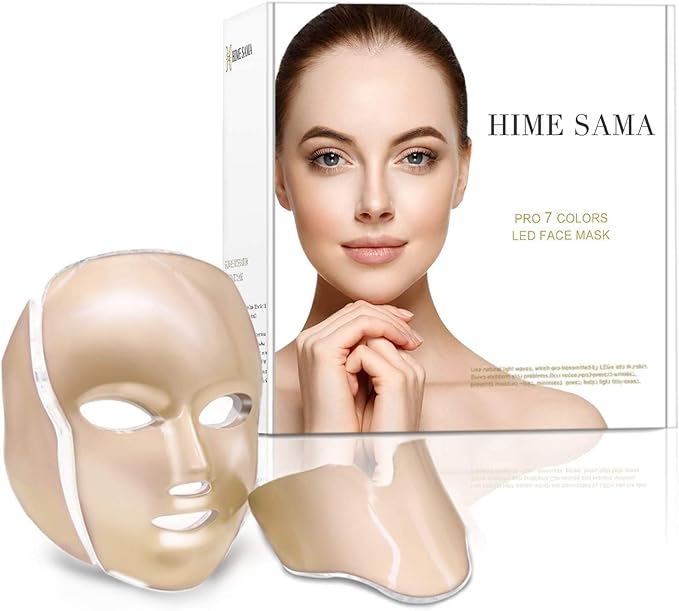 LED Face Mask – 7 Color Light Mask for Face and Neck, Red & Blue Light, Korean-Inspired Design, FSA/HSA Eligible, A-051