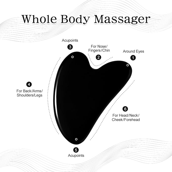 Rosenice Jade Gua Sha Facial Tool: 2 Pcs Face Sculpting & Massage Stone for Jawline Definition, Puffiness Reduction, Skin Care Tools for Men Women