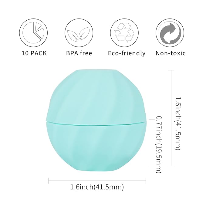 longway 0.24Oz (7ml) Empty Lip Balm Sphere Containers | Screw Cap Lipstick Tubes/Chapstick Tubes/Chapstick Holder for Lip Gloss & BPA FREE (Pack of 10, Blue)