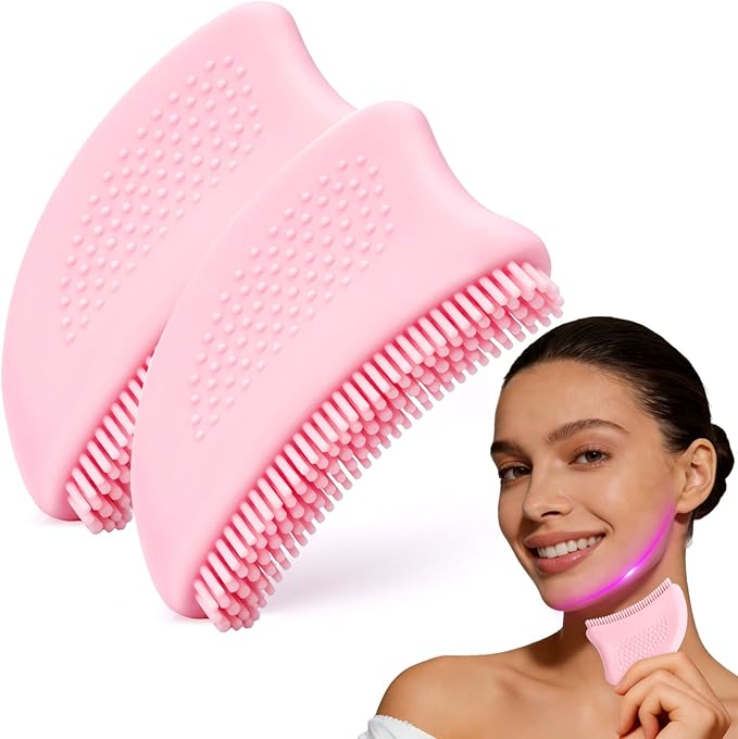 Lymphatic Contour Face Brush XANGNIER Upgrade Silicone,Facial Sculpting Brushes for Lymphatic Drainage,Lymph Dry Brush,Skin Care Massager Tools-Gua Sha,Depuffer,Detox & Lift,Improves Skin Glow,2 PCS
