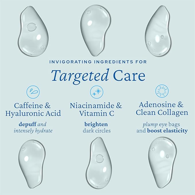belif Aqua Bomb Cooling Eye Gel - Caffeine & Hyaluronic Acid for Puffiness & Hydration, Niacinamide & Vitamin C for Dark Circles, Adenosine & Collagen for Plumping, Korean Skin Care, 0.5 fl oz (15ml)