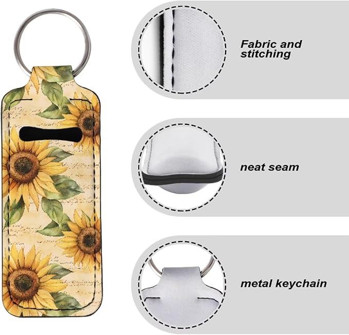 Pensura Chapstick Holder Keychain Fashion 5 Pcs Car Keychain Holder Portable Chapstick Holder Keep from Scratched and Dust