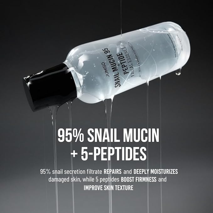 Jumiso Snail Mucin 95 + Peptide Facial Essence, 4.73 fl oz (140 ml) + Jumiso Waterfull Hyaluronic Toner 250ml Bundle