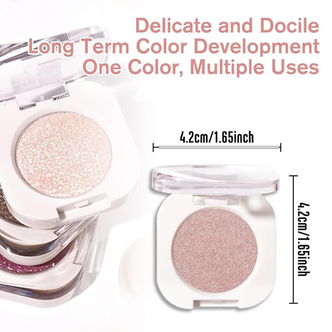 Dusty Pink Champagne Shimmer Eye Shadow Palette Makeup, Shimmer Monochrome Eyeshadow For Older Women, Pigmented Waterproof Sombras Para Ojos, Vegan, Talc, Paraben & Cruelty Free