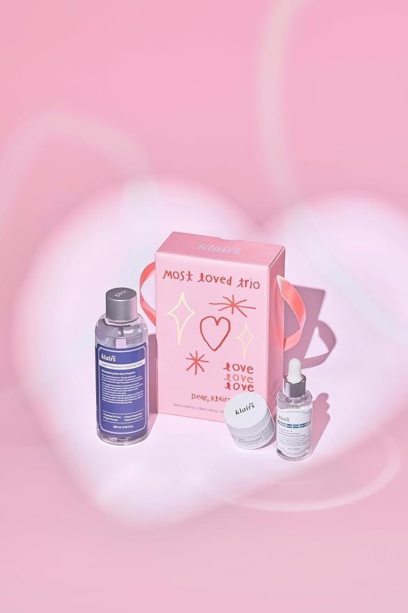 DearKlairs Most Loved Skincare Set - Unscented Toner, Vitamin Serum, E Mask | Korean Glass Skin Routine | Sensitive Skin-Friendly, Valentines Gifts for Women, Hydrating, Revitalizing