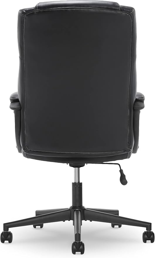 Serta Connor Executive Office Chair, Ergonomic Computer Chair with Layered Body Pillows, Contoured Lumbar, Adjustable Seat Height, Bonded Leather, Black