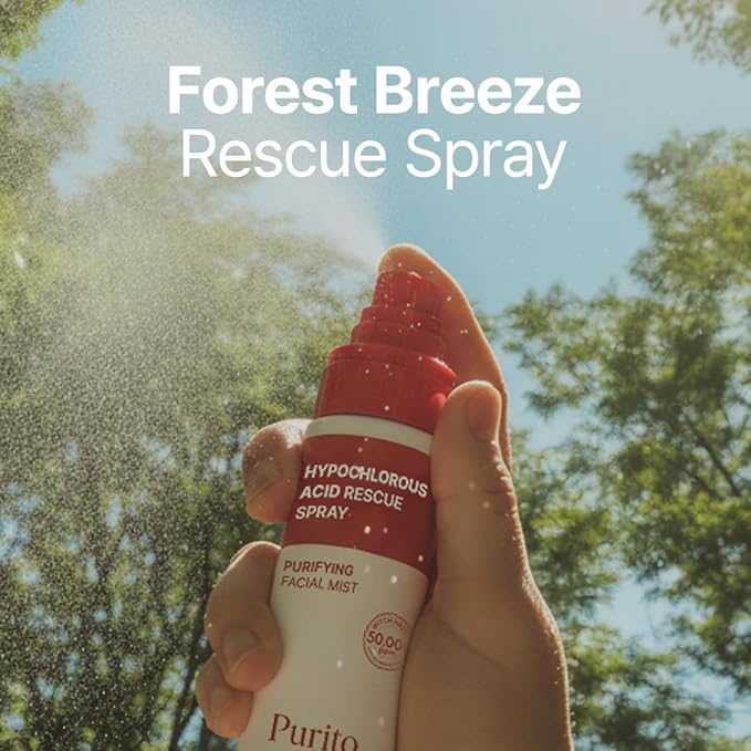 PURITO Hypochlorous Acid Facial Spray | Witch Hazel 5% + Forest Breeze | HOCl Facial Mist for Sensitive, Redness-Prone Skin | Refreshing Toner Mist | Korean Skincare, 100mL / 3.38 fl.oz