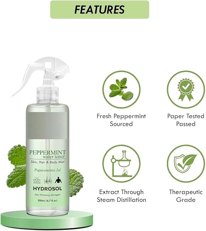 SA Refreshing Peppermint Water/Toner/Mist/Hydrosol Balances & Revitalizes 200ml