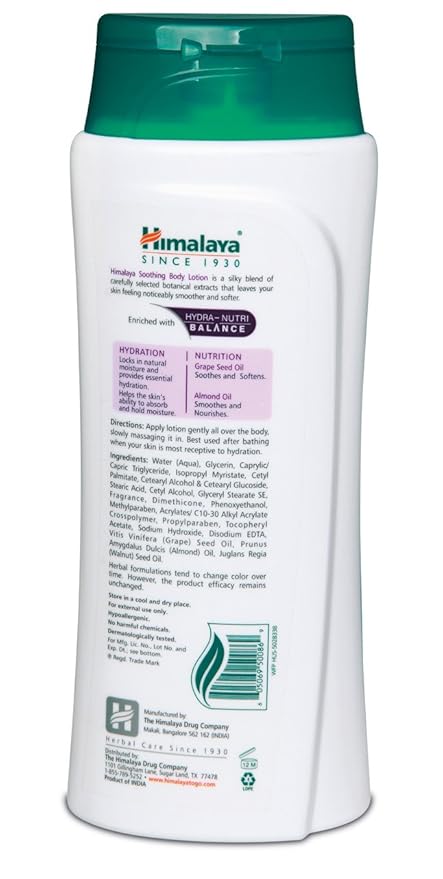 Himalaya Soothing Body Lotion for Dry Skin, with Grape Seed and Almond Oil, Soothes and Moisturizes 13.53 oz (400 ml)