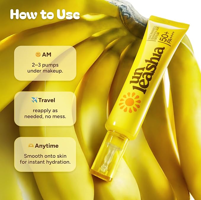 Unleashia Niacinamide Banana Sun Serum | Brightening & Hydrating SPF | #Skincare #Cosmetics #Serum #SunSerum #Sunscreen #Niacinamide #Banana #KBeauty