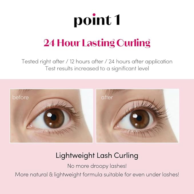 ETUDE Curl Fix Mascara, Lash Mascara, Strong Curl Up, Long-Lasting, Waterproof, Light-Weight, Korean Makeup, Beauty, Vegan Certified, Black (0.27 Fl Oz)