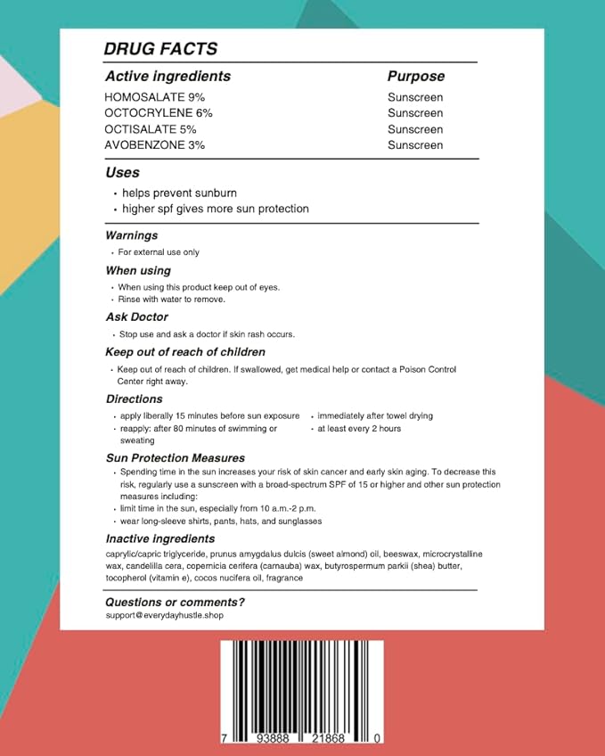 EverydayHustle Face Sunscreen Stick Spf 50 For Men And Women, Broad Spectrum Spf Stick, Non Zinc Sunblock Stick For Face And Body, 75g Large Twist Up Format