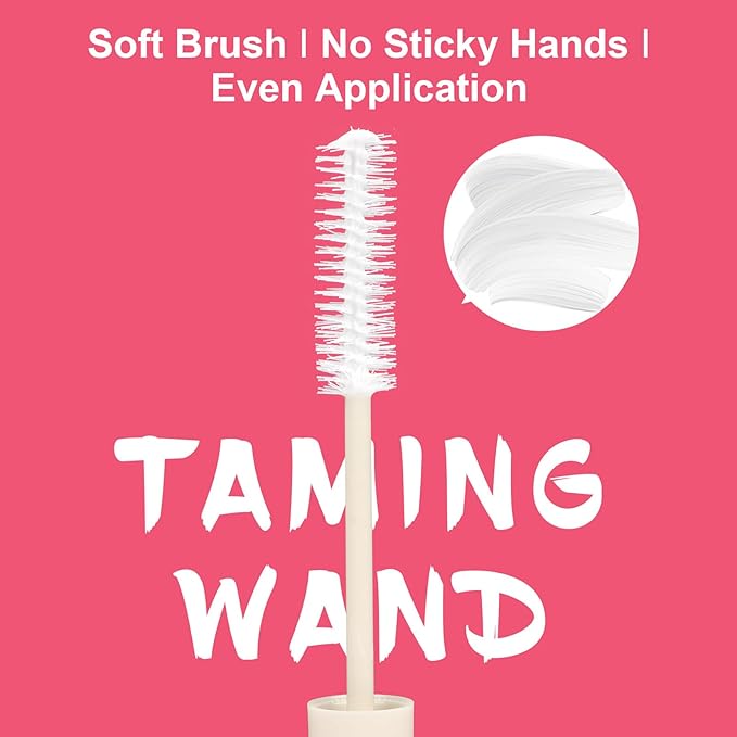 Hair Cactus Fruit 3-in-1 Styling Gels Cream & Taming Wand – Smooth Flyaways, Control Frizz & Define Curls | Lightweight Non-Greasy Formula, Precision Brush, Vegan & Citrus Scent Hair Care (Pack of 1)