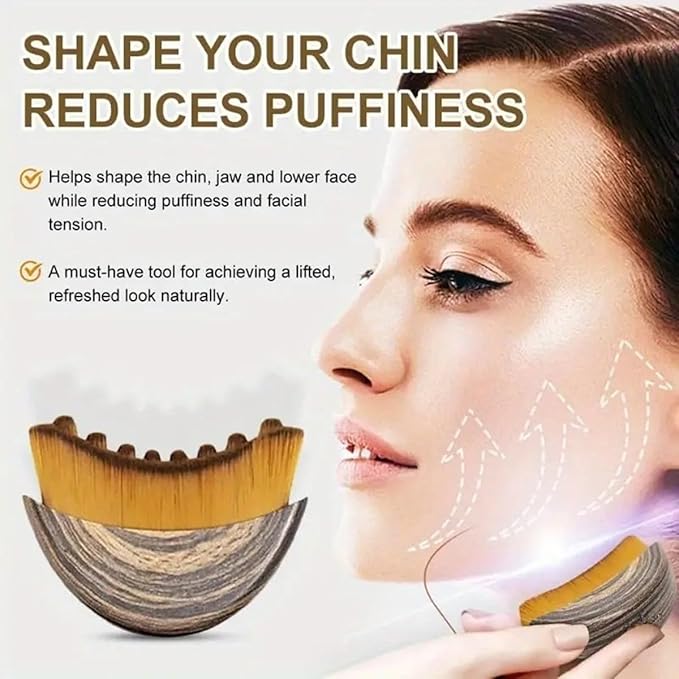 Lymphatic Contour Face Brush for Facial Massage, Rejuvenating & Depuffing - Manual Gua Sha Alternative for Jawline Lifting, Eye Bags, Double Chin & Neck Care(1 Pcs)