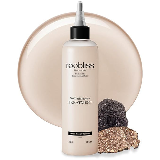 No-Wash Leave In Hair Treatment - Black Truffle Protein & Collagen Hair Repair for Damaged or Dry Hair | Lightweight Detangling & Frizz Control | Korean Hair Care | 10 fl oz / 300 mL