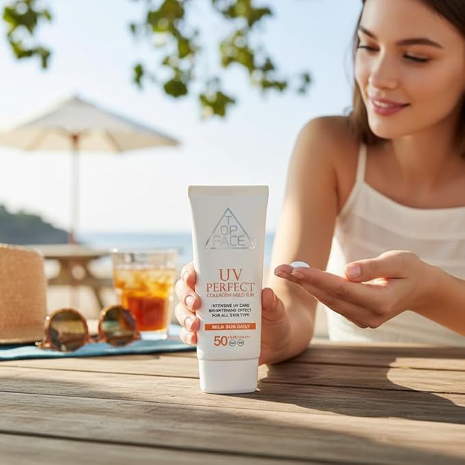 UV Perfect Sunscreen 70ml / 2.37 fl oz, SPF50+ / PA+++, Lightweight No White Cast for Face, Korean Glass Skin Care with Hydrolyzed Collagen