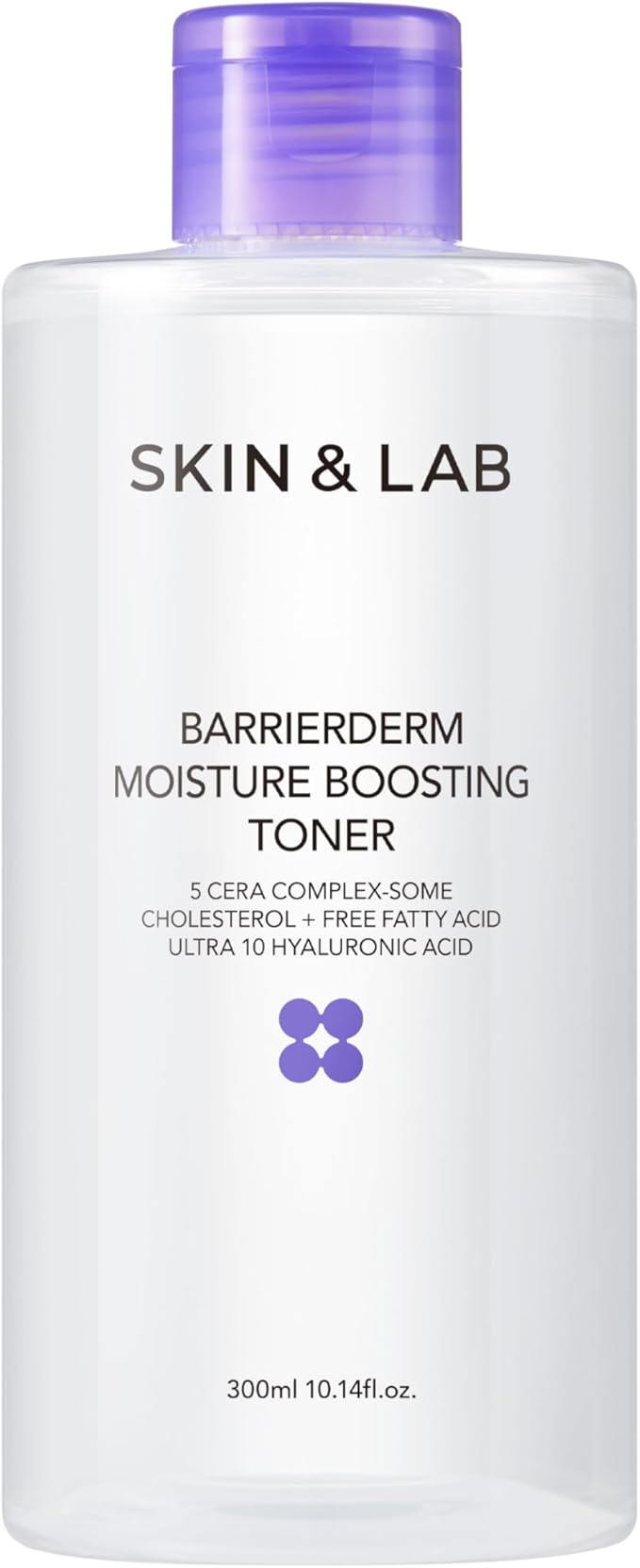 [Skin&LAB] Barrierderm Moisture Boosting Toner, Contains with Ceramides, Hyaluronic Acid, Panthenol for Deep Hydration, Skin Barrier Strengthening, Soothing Care, 10.14 fl. oz