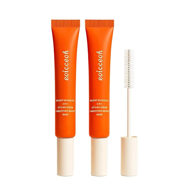 Flyaway Taming Wand & 3-in-1 Hair Cactus Fruit Styling Cream – Tame Flyaways, Smooth Frizz, Sleek Finish, Edge Styling, Lightweight, Travel Size Styling Stick, 0.6 oz, 2-Pack