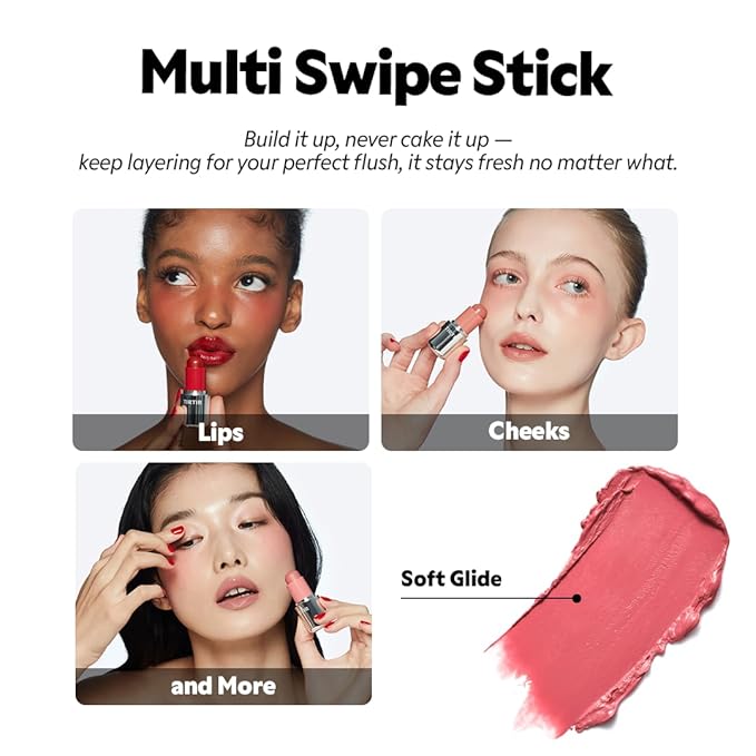 TIRTIR Mood Glider Lip & Blush Stick | Multi Use for Lip and Cheek with Creamy Buildable Texture and Natural Glow Color #04 Chili Blaze, 0.13Oz