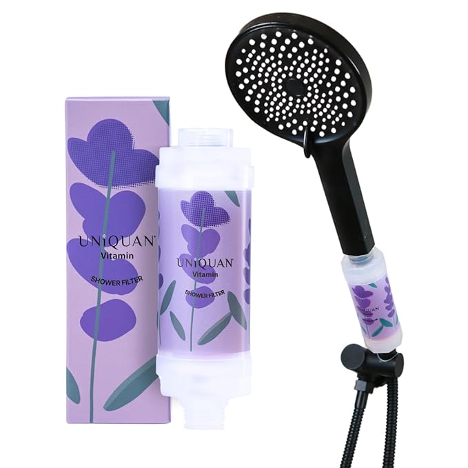 Vitamin C Shower Filter with Aromatherapy, Soften Hard Water, Chlorine & Flouride Removal, Skin & Hair Care, Easy Installation,Universal Fit, Eco-Friendly, Made in Korea (Purple Lavender)
