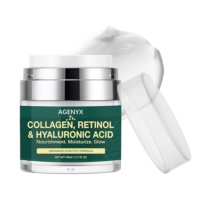 Collagen, Retinol & Hyaluronic Acid Cream – Anti Aging Face & Neck Moisturizer for Women & Men, Day & Night Facial Cream for Wrinkles, Firming, and Hydrating Skin Care 1.7 fl.oz