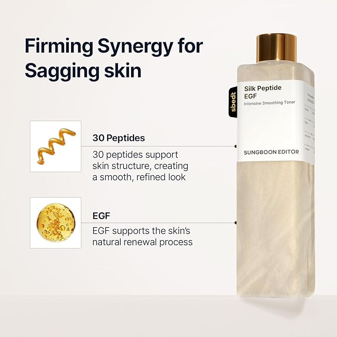 SUNGBOON EDITOR Smooth & firm-looking-looking/Plump-looking First Step DUO l Deep Collagen Silk Peptide Intensive firm-looking-looking/Plump-looking Ampoule & Silk Peptide EGF facial Toner l Korea