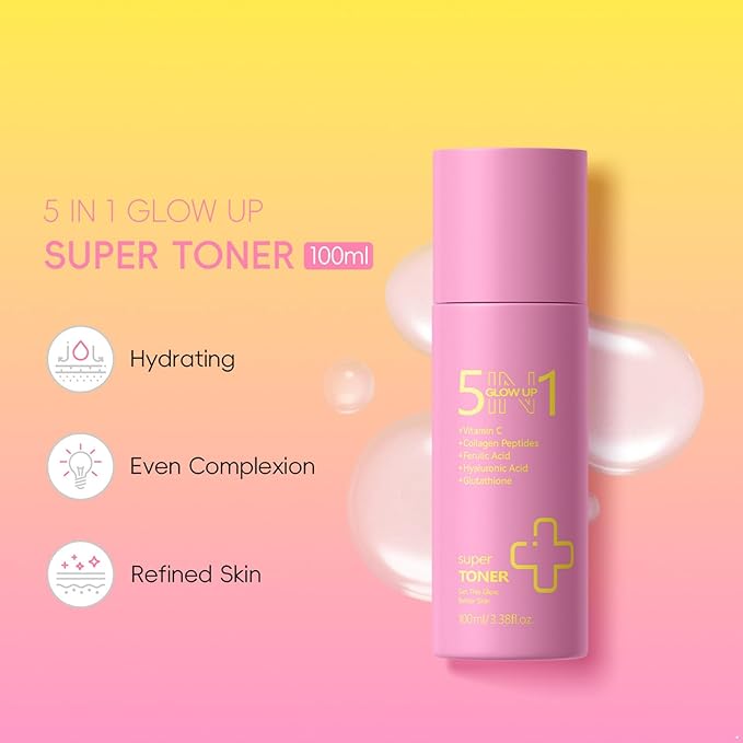 Hydrating Face Toner 100ml, Soothing Essence Mist for Skin Balance, Refreshing Pore Care for Women Men Pink One Size