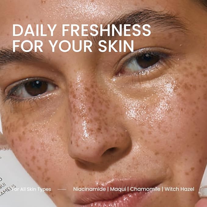 Daily Refreshing Face Toner Mist with Niacinamide, Maqui, Chamomile & Witch Hazel — Hydrating Soothing Astringent, 4.22 Fl Oz