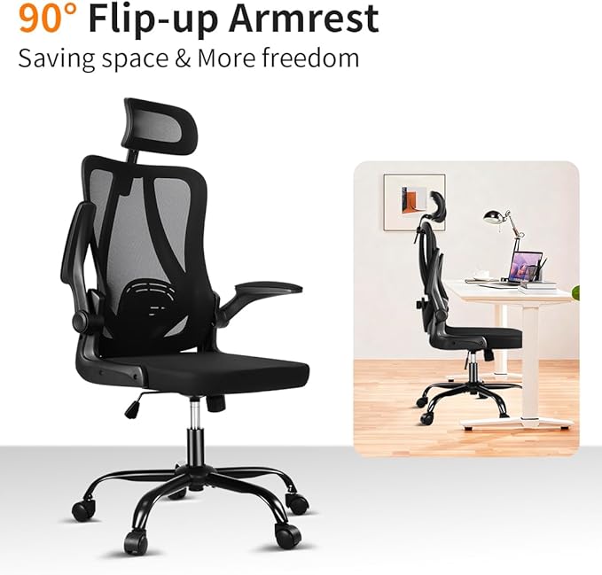 Ergonomic Office Chair, 400 LBS Office Chair Computer Rolling Comfortable Gaming Mesh Office Chair with Adjustable Lumbar Support High Back Desk Chair for Home Work (Lower)