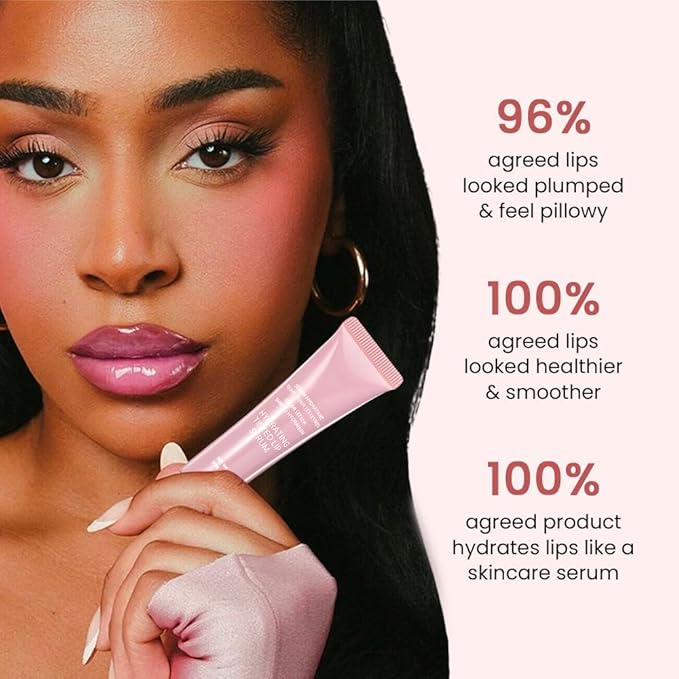 2Pcs Lip Tinted Glowy Balm Hydrating Tinted Lip Serum Lip Gloss, Ultra-Hydrating Natural Vegan Lip Balm, Sheer-Tinted Shine & Hydration, Soothes & Softens Dry Lips Skincare 01+02
