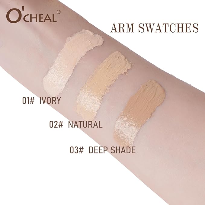 O'CHEAL Mushroom Head Air Cushion CC Cream,BB Cream Foundation Cream for Face Makeup Concealer Cushion for Face Comestics Make Up Long-Lasting Cushion Compact 03 DEEP SHADE