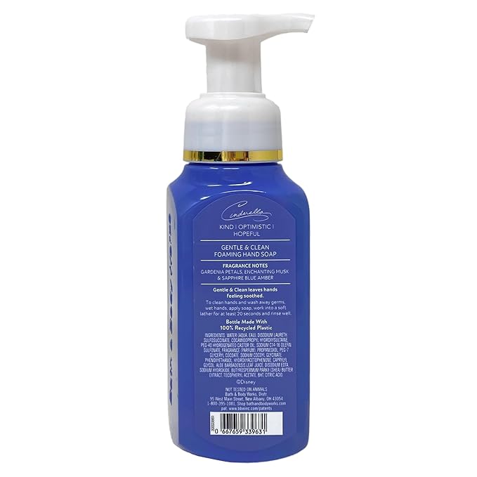 Bath & Body Works Limited Edition Princess Collection Cinderella 2 Pack Gentle & Clean Foaming Hand Soap Bundle with a Natural Oats Sample Soap
