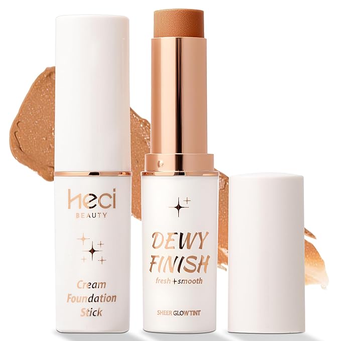 Tinted Foundation Stick, Balm to Cream Foundation with Light to Medium Coverage, Infused with Hydrating Ingredients, Medium Dark 04, 0.25 oz