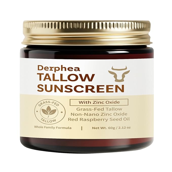 Natural Beef Tallow Sunscreen – SPF 50 Daily Sun Care for Extremely Sensitive, Acne-Prone & Kid-Safe Skin – Non-Toxic Sunblock with 22% Non-Nano Zinc Oxide, Clean Formula for Face & Body