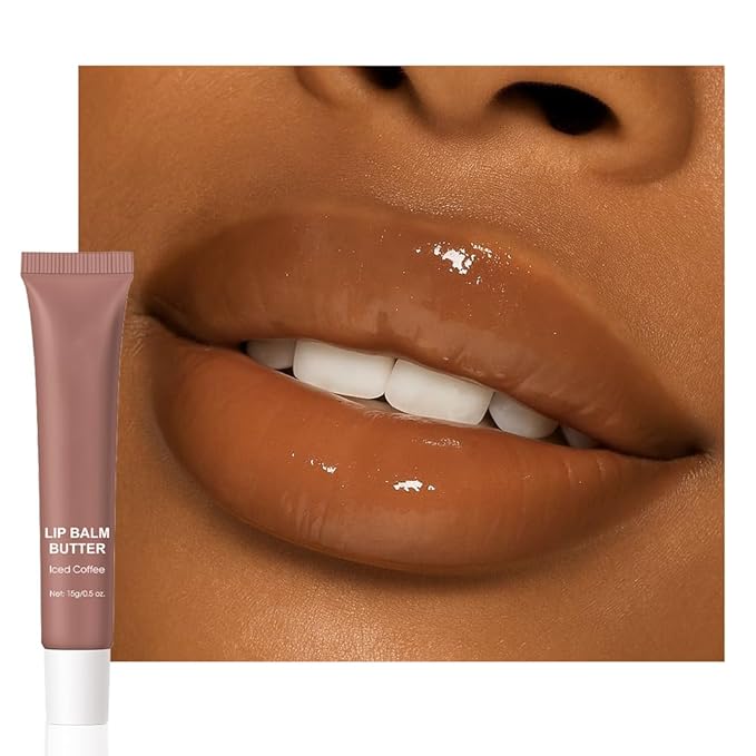 Summer Lip Butter Lip Balm, Ultra-Hydrating Natural Vegan Lip Balm, Sheer-Tinted Shine & Hydration, Soothes & Softens Dry Lips Skincare, Bálsamo labial hidratante #3 Iced Coffee
